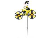 Michigan Wolverines Motorcycle Riding Garden Gnome Wind Spinner