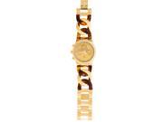 Tortoiseshell And Gold Colored Chain Link Wrist Watch