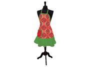 Poinsettia Flowers Holiday Flourish Cotton and Burlap Apron