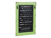 Beach Mad Libs Chalkboard Wall Art with Rustic Green Frame