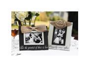 Burlap Bridal Bow Wood 4X6 Picture Frame Set of 2