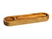 Cypress Home Acacia Wood Appetizer and Dip Tray with Glass Dip Bowl
