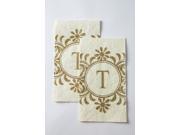 Cypress Home Embossed Monogram T Paper Guest Napkin 90 count