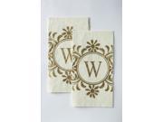 Cypress Home Embossed Monogram W Paper Guest Napkin 90 count
