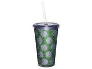 Green Polka Dot Bling Pattern Insulated Travel Cup