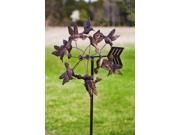 Antique Bronze Floating Hummingbirds Kinetic Garden Stake