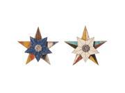Cape Craftsmen Distressed Multicolor Wooden Star Wall Decor Set of 2