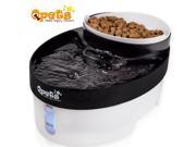 Qpets Pet Feeder for Dogs & Cats - Fountain Water & Food Bowl Feeder with Water Filter