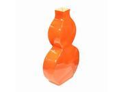 Legends of Asia Flat Gourd Vase in Orange Crackle