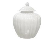 Legends of Asia Fluted Pumplin Jar in White