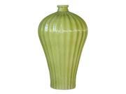 Legends of Asia Fluted Plum Vase in Lime Green