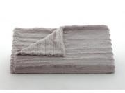 Lux Channel Stripe Grey Rosebud Throw 52 x 60