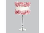 Off White and Pink Rose Crystal Slender Lamp