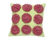 Jubilee Dahlia Flower Pillow Hot Pink and Green