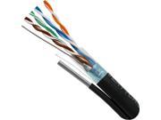 Category 5E STP 24AWG Solid Bare Copper Cable Black 1000ft Wooden Spool