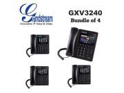 Grandstream GXV3240 Bundle of 4 Multimedia IP Phone WiFi BT PoE USB LCD SD