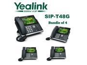 Yealink SIP T48G 4 Pack Gigabit 16 Line IP Phone Touchscreen POE No Power Supply