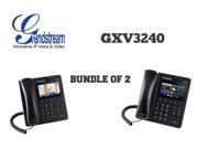 Grandstream GXV3240 Bundle of 2 Multimedia IP Phone WiFi BT PoE USB LCD SD