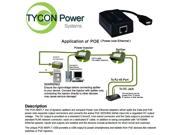 Tycon POE MSPLT USB Mini Splitter 802.3af at or passive48 POE In USB 15W Out