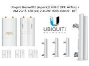 Ubiquiti RocketM2 4 pack 2.4GHz CPE AirMax AM 2G15 120 x4 2.4GHz 15dBi Sector