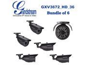 Grandstream GXV3672_HD_36 Bundle of 6 Outdoor HD IP Camera 3.1MP 3.6mm PoE