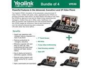 Yealink VP530 4 PACK Executive Level IP Video Phone 4 Line Touch Screen