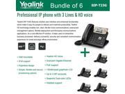 Yealink SIP T23G 6 UNITS 3 Line HD Professional IP Phone VoIP LCD PoE Gigabit