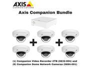 Axis Companion Bundle 0832 004 Video Recorder 2TB 6 0894 001 Dome Cameras