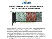 Digium 1A4A00F 4 Port Modular Analog PCI 3.3 5.0V Card No Interfaces