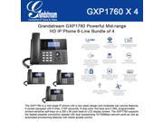 Grandstream GXP1760 Bundle of 4 Powerful Mid range HD IP Phone 6 Line 3 SIP accounts