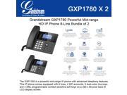 Grandstream GXP1780 Bundle of 2 Powerful Mid range HD IP Phone 8 Line 4SIP accounts