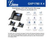Grandstream GXP1780 Bundle of 4 Powerful Mid range HD IP Phone 8 Line 4SIP accounts