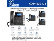 Grandstream GXP1630 Bundle of 4 Gigabit IP Phone 3 lines 3 XML LCD HD audio PoE