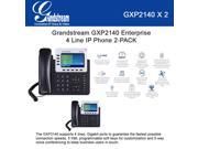 Grandstream GXP2140 BUNDLE of 2 4 Line IP Phone 4.3 LCD Gigabit PoE Bluetooth