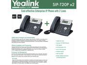 Yealink SIP T20P 2 PACK Enterprise IP Phone with 2 Lines 2 x LAN PoE LCD
