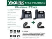Yealink SIP T41S IP Phone 2PACK 6 Lines 2 UNITS Power Supply PS5V1200US 5 Volt