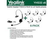 Yealink YHS33 6 PACK Wideband Headset for Yealink IP Phones plug and play