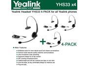 Yealink YHS33 4 PACK Wideband Headset for Yealink IP Phones plug and play