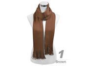 New Brown Assorted Acrylic Fringed Unisex Scarf NS1000