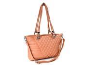Women s Pink Super soft leather like puffy quilted Handbag F57