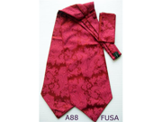 New Men s Red Paisley Polyester Ascot With Matching Hanky A88