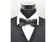 Men s Green Scottish Poly Woven Banded Bow Tie SCOT3000