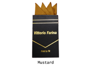 Men s Solid Pre Folded Silk Pocket Square Hanky on Card Mustard