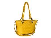 Women s Yellow Super soft leather like puffy quilted Handbag F57