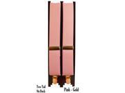 Men s Pink Gold Color Metal Clip X STYLE Suspenders DUG Pink