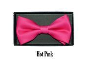 Men s Hot Pink Solid Pre Tied Bow Tie Basic
