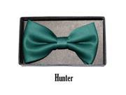 Men s Hunter Green Solid Pre Tied Bow Tie Basic