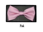 Men s Pink Solid Pre Tied Bow Tie Basic