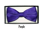 Men s Purple Solid Pre Tied Bow Tie Basic