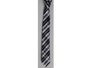 Men s Black And White Checks Micro Woven Skinney Tie With Hanky